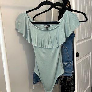 Express Off The Shoulder Flounce Bodysuit